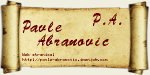 Pavle Abranović vizit kartica
